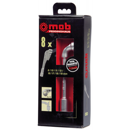 Clés à pipe débouchées 6 x 12 pans MOB DE 19