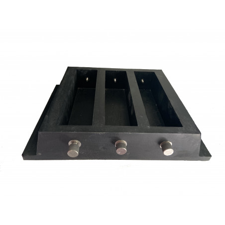 Moule caoutchouc 3 empreintes 40 x 40 x 160mm avec inserts