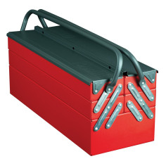 Boîte à outils métal 5 compartiments Bicolore L450mm -...