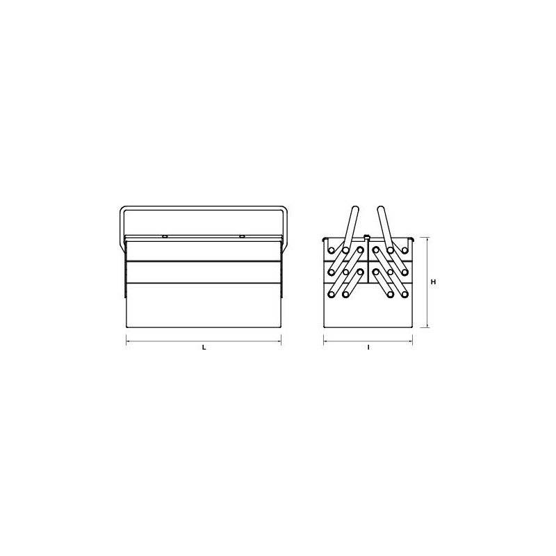 Boîte à outils métal 5 compartiments Bicolore...