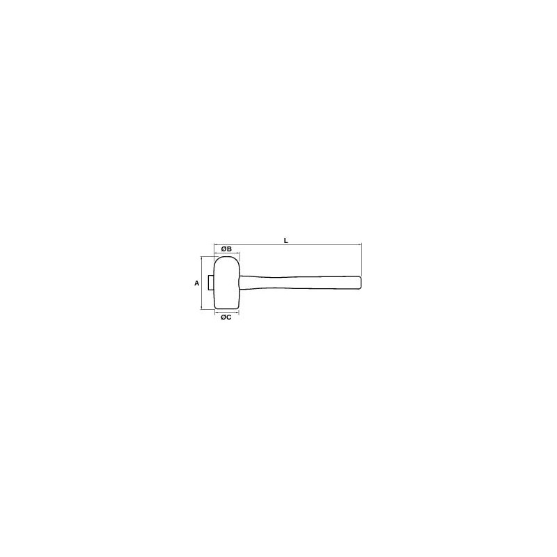 Maillet carreleur 65 TB Blanc Manche Frêne -...