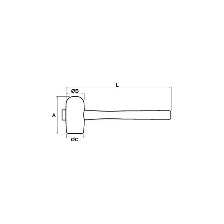 Maillet carreleur 65 TB Blanc Manche Frêne - MONDELIN