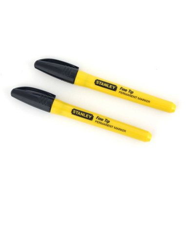 Lot 2 marqueurs NOIR - Pointe fine - STANLEY...