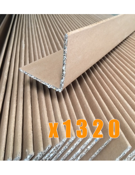 Cornières carton 75x75x5 x1700 mm - palette de 1320 unités (2244 ml)