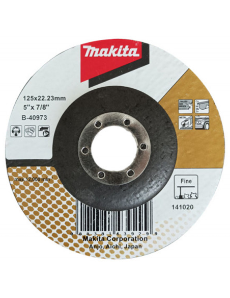 Disque à lamelles 125mm grain fin (80/120) pour métaux