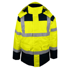 Parka Haute visibilité multirisques jaune et bleu