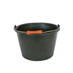 Seau plastique noir évasé 16 Litres anse avec poignée -...