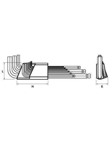 Clé mâles CRV - Tête Sphérique - 1,5 à 10 mm -...