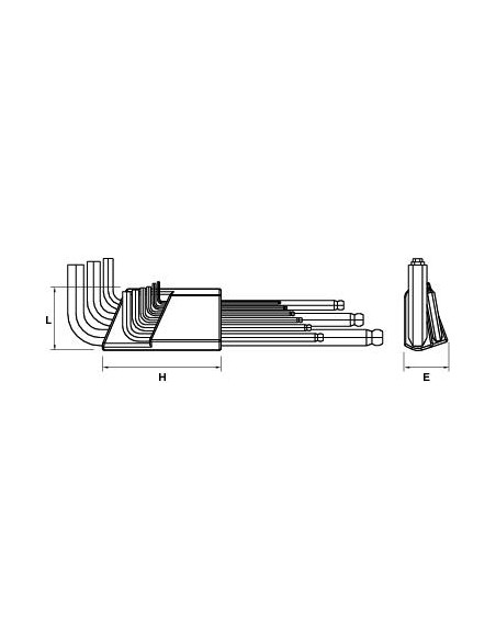 Clé mâles CRV - Tête Sphérique - 1,5 à 10 mm - lot de 9