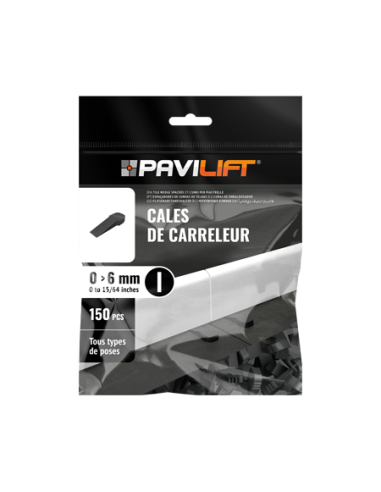 Cale d'ajustement de carreleur biseauté 1 à 6...