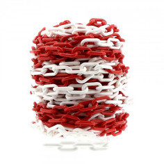 Chaine ABS 25mx7mm Rouge et Blanc - Sac de 25m