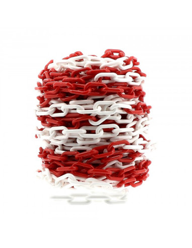 Chaine ABS 25mx7mm Rouge et Blanc - Sac de 25m