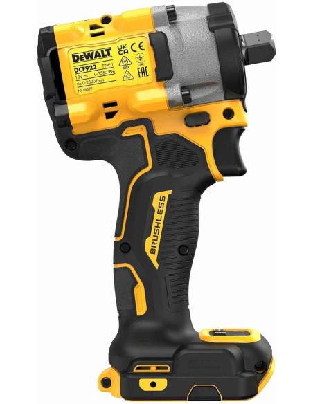 Boulonneuse à chocs 1/2'' Compacte DEWALT DCF922 NT XR 18V 406Nm - Machine seule