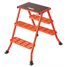 Marchepied pliant Acier 3 marches Hauteur 70 cm -...