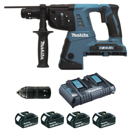 Coffret perfo-burineur SDS-Plus 36 V Li-Ion 5 Ah 26 mm (4 batteries) MAKITA