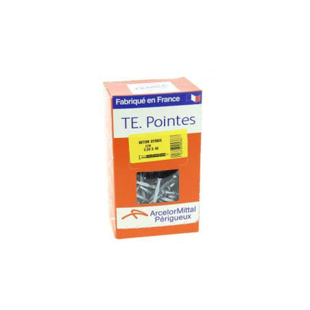 Pointe béton striée 3.5x50mm galvanisée - boîte de 1kg